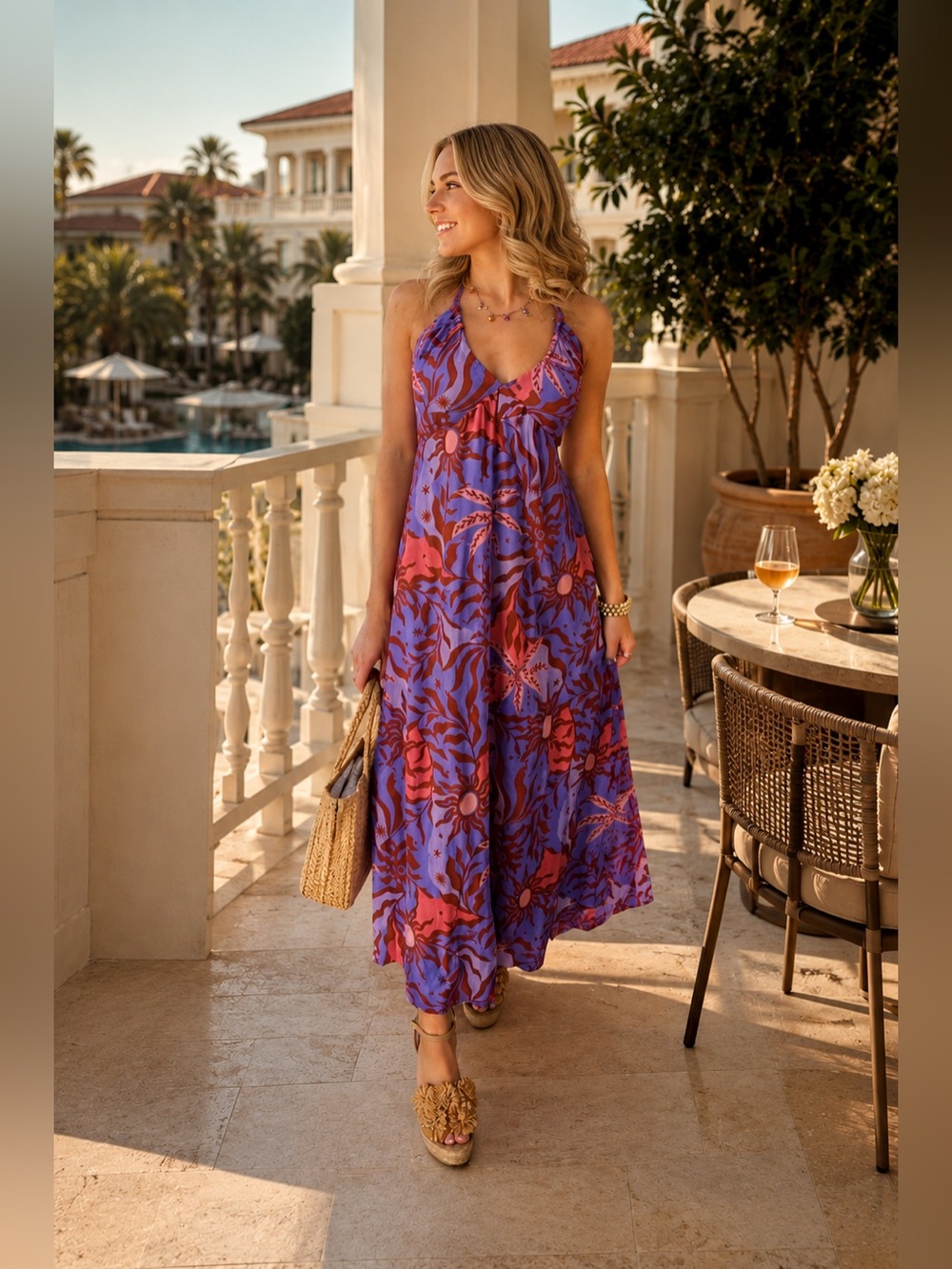 NEW! Xirena Maggie Floral Maxi Dress Lilac Fire Helios Size Small